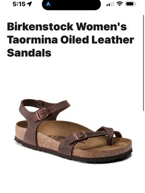 Birkenstock Taormina Oiled Leather Sandals - Brown